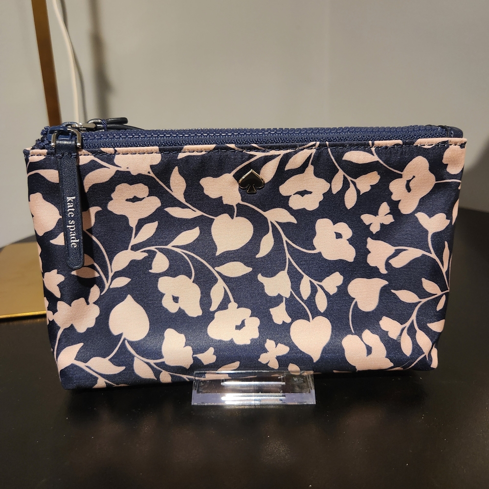 Kate Spade Navy and Pink Floral Wristlet
